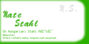 mate stahl business card